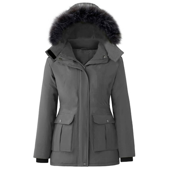 DAFPZW Women's Plus Size Winter Coats Waterproof Puffer Jacket Warm Thicken Parka with Removable Hood