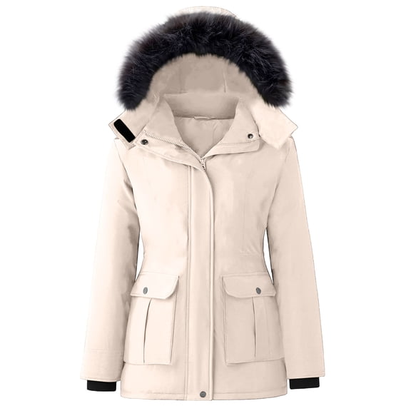DAFPZW Women's Plus Size Winter Coats Waterproof Puffer Jacket Warm Thicken Parka with Removable Hood