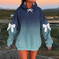 thumbnail image 1 of DAFPZW Women's Pullover Hoodies Gradient Color Long Sleeve Cute Bows Trendy Fall Fashion Tops Hooded Sweatshirts, 1 of 5