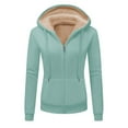 thumbnail image 1 of DAFPZW Women's Sherpa Lined Hooded Sweatshirt Zip Up Winter Warm Hoodies Comfy Hooded Fleece Jacket, 1 of 9