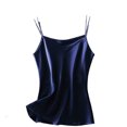 thumbnail image 1 of DAFPZW Women's Silk Satin Camisole Summer Sleeveless V-Neck Tank Top Cami Silky Basic Tank Shirt Blouses, 1 of 5