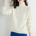 thumbnail image 1 of DAFPZW Women's Sweaters Turtleneck Long Sleeve Ribbed Knit Shirts Casual Solid Color Plain Petite Jumper Tops Knitwear, 1 of 3
