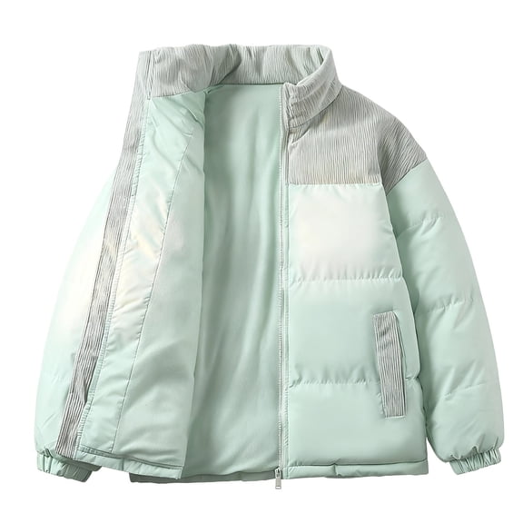 DAFPZW Women's Winter Casual Quilted Jackets Long Sleeve Button Down Puffer Jacket Padded Outerwear Coats with Pockets