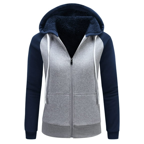DAFPZW Women's Winter Fleece Hoodies Heavyweight Warm Thick Full Zip Up Sweatshirt Outerwear