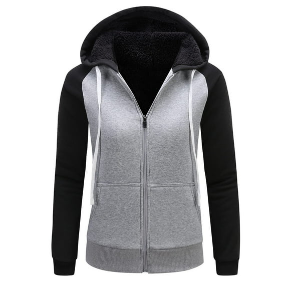 DAFPZW Women's Winter Fleece Hoodies Heavyweight Warm Thick Full Zip Up Sweatshirt Outerwear