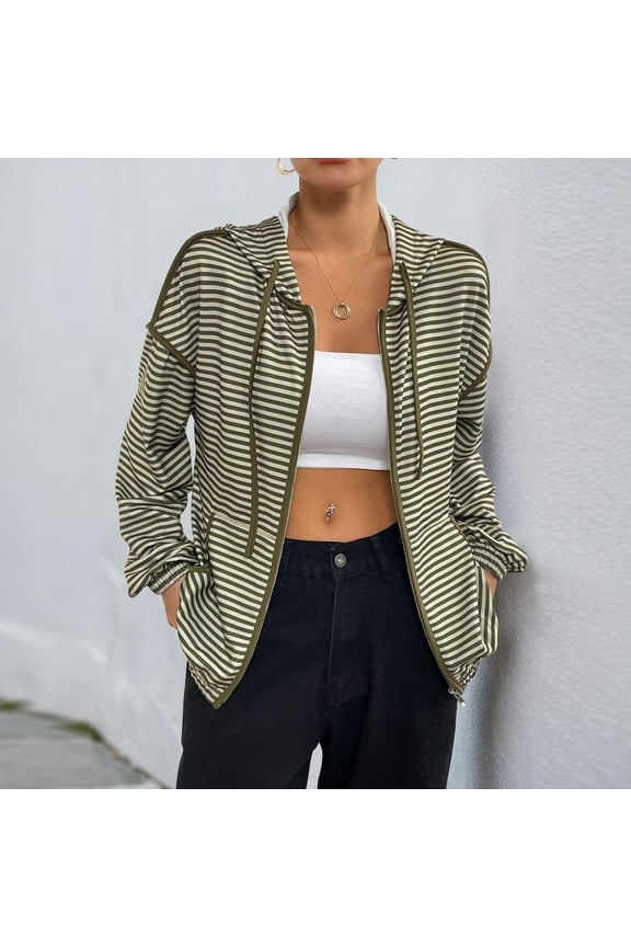 Women's Zip Up Hoodies Sweatshirt Long Sleeve Oversized Casual 90S Y2K Streetwear Jacket with Pocket