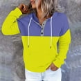 thumbnail image 1 of DAFPZW Womens 2025 Hoodies Button Collar Drawstring Hooded Pullover Sweatshirt Casual Long Sleeve Tops Shirts, 1 of 6