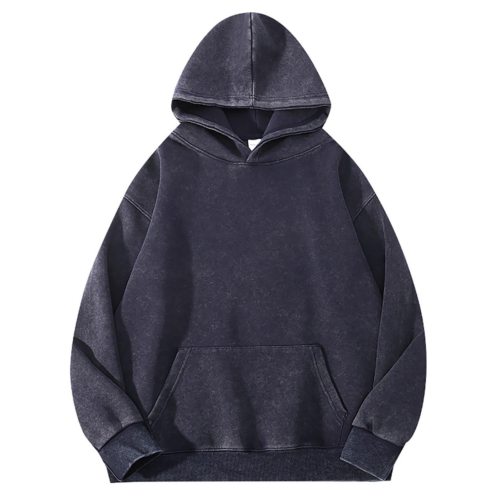 DAFPZW Womens Acid Wash Hoodie Vintage Pullover Fashion Heavyweight Hooded Basic Couples Streetwear Sweatshirts