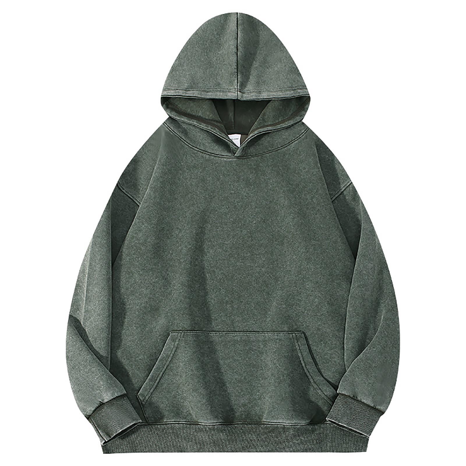 DAFPZW Womens Acid Wash Hoodie Vintage Pullover Fashion Heavyweight Hooded Basic Couples Streetwear Sweatshirts