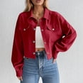 thumbnail image 1 of DAFPZW Womens Corduroy Jacket Fall Winter Trendy Cropped Jackets Button Down Shacket Long Sleeve Outerwear With Pockets, 1 of 4
