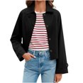 thumbnail image 1 of DAFPZW Womens Cropped Jacket Contrast Collar Coat Cargo Jacket Barn Jacket Outwear Solid Button Down Coat with Pockets, 1 of 9
