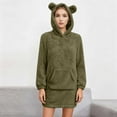 thumbnail image 1 of DAFPZW Womens Cute Hoodie Sweatshirt Dress Oversized Long Sleeve Fleece Pajamas Solid Pullover Warm Winter Dresses Sleepwear, 1 of 9