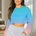 thumbnail image 1 of DAFPZW Womens Fall Fashion 2025 Cropped Sweatshirts Oversized Long Sleeve Crewneck Pullover Crop Tops Fall Clothes, 1 of 5