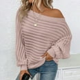 thumbnail image 1 of DAFPZW Womens Fall Sweaters Off The Shoulder Batwing Sleeve Textured Knit Tops Oversized One Shoulder Sweater, 1 of 9