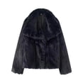 thumbnail image 1 of DAFPZW Womens Faux Fur Coats Lapel Open Front Fluffy Shaggy Cardigan Jacket Winter Warm Furry Overcoat, 1 of 3