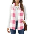 thumbnail image 1 of DAFPZW Womens Fleece Sherpa Vest Winter Sleeveless Fuzzy Fluffy Checkered Plaid Vest Zip Up Soft Jacket with Pockets, 1 of 9