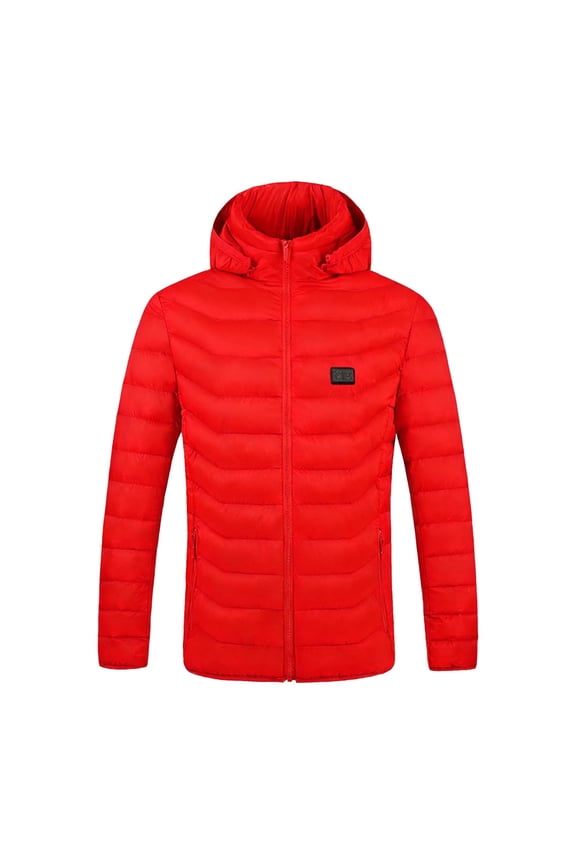 Womens Heated Jacket 9 Heating Zones Hooded Coats Zip Up Jackets USB Winter Unisex Body Warm Thermal Coats