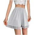 thumbnail image 1 of DAFPZW Womens Ice Silk Lace Edge Half Slip Shorts for Under Dresses Underwear Panties Wide Leg Loose Pant Underpants Outerwear, 1 of 4