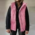 thumbnail image 1 of DAFPZW Womens Puffer Vest Sleeveless Casual Loose Winter Warm Lightweight Stand Collar Down Plaid Print Jacket Coats, 1 of 6
