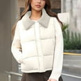 thumbnail image 1 of DAFPZW Womens Puffer Vest Sleeveless Zip Up Quilted Jacket Solid Color Winter Warm Padded Coats Turn Down Collar Vests, 1 of 9