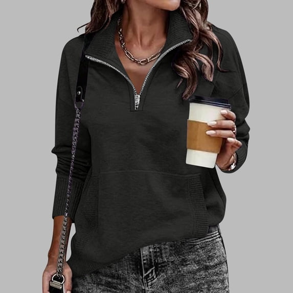DAFPZW Womens Sweatshirt Cotton Button Down V Neck Long Sleeve Henley Pullovers Lightweight Loose Tunic Tops with Pockets