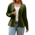 thumbnail image 1 of DAFPZW Womens V Neck Cardigan Sweaters Long Sleeve Cinched Waist Knit Tops Dressy Casual Button Up Fitted Outerwear, 1 of 8
