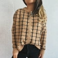 thumbnail image 1 of Womens Vintage Plaid Cardigans Zip Up Sweater Coat Long Sleeve Knit Outerwear, 1 of 5