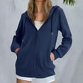 thumbnail image 1 of DAFPZW Zip Up Sweatshirt for Women Long Sleeve Fashion Hoodies Casual Soft Tops 2025 Winter Trendy Y2K Clothes with Pocket, 1 of 6