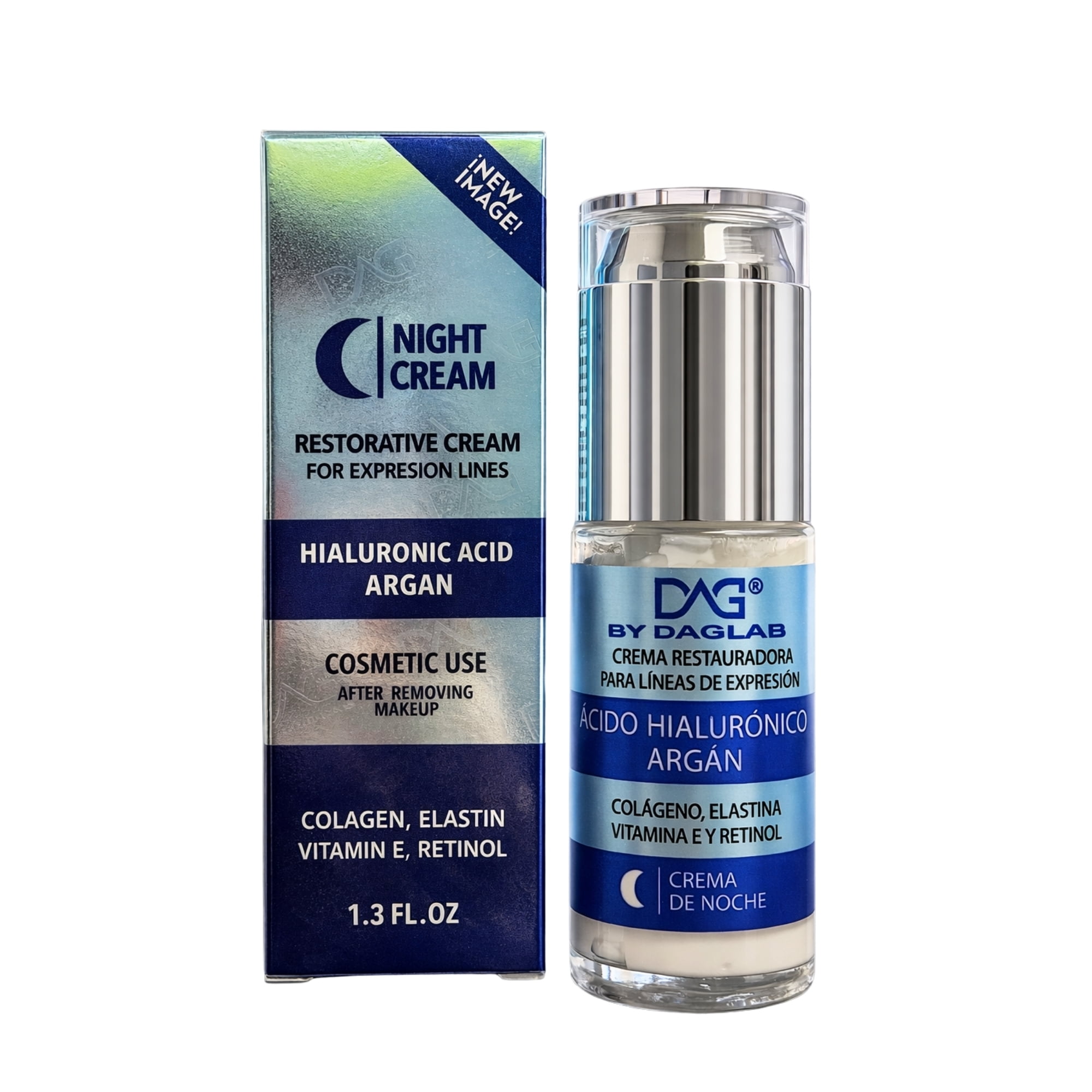 DAG by DAGLAB Night Face Cream with Hyaluronic Acid and Argan Oil, Hydrating Facial Cream, Lightweight Moisturizer for All Skin Types, 1.3 fl oz