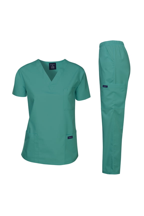Classic Fit 3-Pockets V-Neck Scrub Set (Women's or Men's)