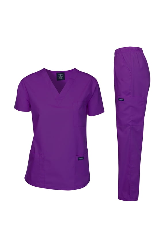 Medical Uniform V-Neck Classic Fit Scrub Set, Unisex, 2-Piece, XL