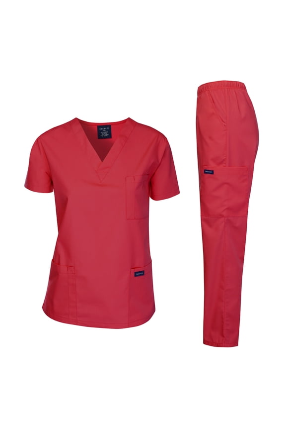 Medical Uniform V-Neck Unisex Classic Fit Scrub Set, XL