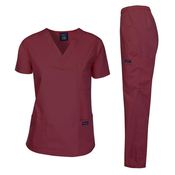 DAGACCI V-Neck Classic Fit Multi-Pockets Scrub Set (Men's or Women's)