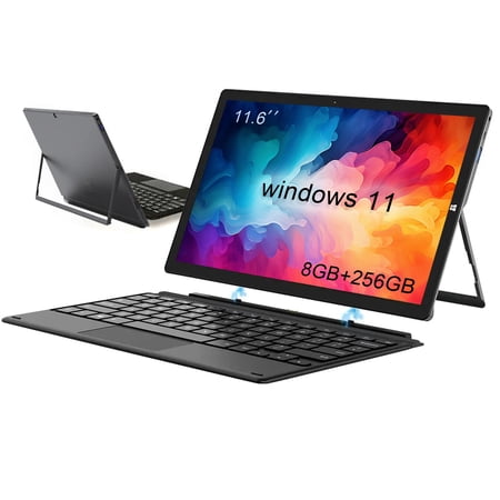 DAHONGYUN 11.6" FHD Windows 11 Tablet with 256GB SSD, 8GB RAM, Front Camera, Keyboard, 920 * 1080 IPS Touchscreen