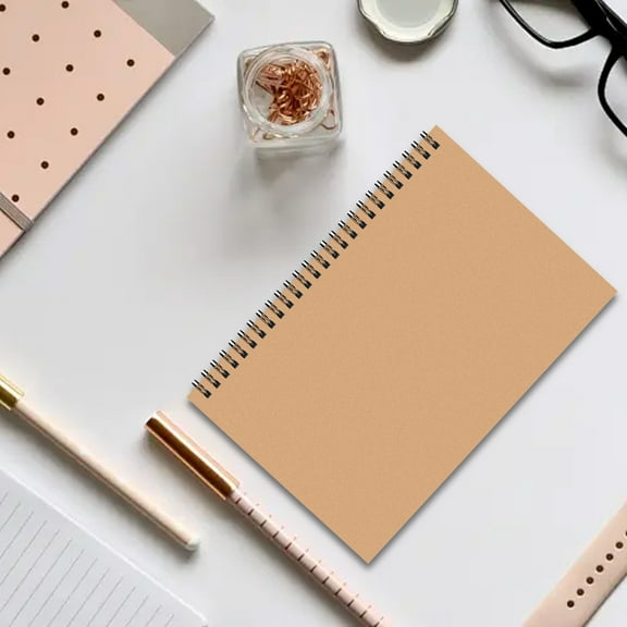 DAILIHIVE Campus Notebooks,A5 Kraft Paper Notebook,Ordinary Exercise Book Environmentally Friendly Kraft Paper Horizontal Line Notebook,Portable And Lightweight,5.51 x 8.07 in,Hardcover