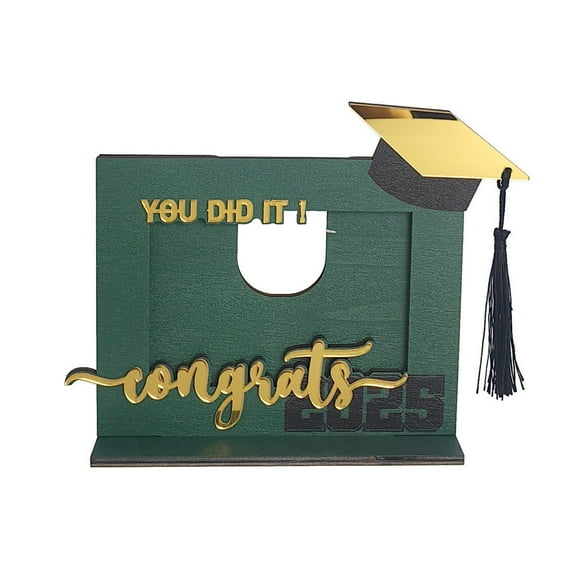 DAILIHIVE Graduation Picture Frame,Class Of 2025 Wooden Graduation Photo Frame With Tassel Holder & Graduation Cap Pattern,Wooden Tabletop Holiday Decorative Ornament,College Graduation Gifts