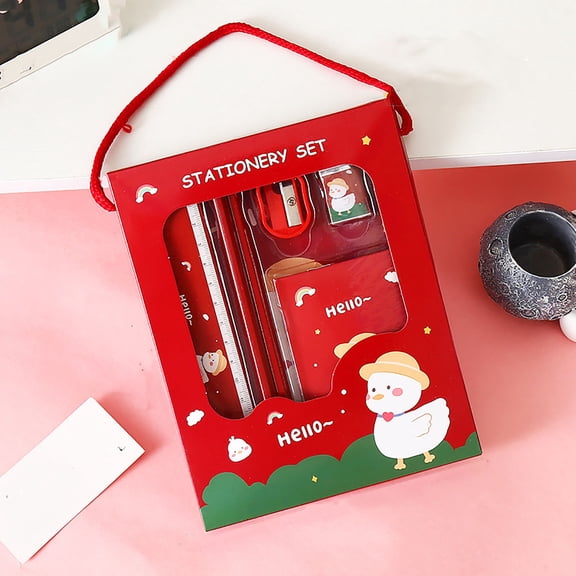 DAILIHIVE Pencil Set,Stationery six Piece Set,Kindergarten Drawing And ketching Supplies,Include Fun Pencils,Ruler,Eraser,harpeners and Notebook,Ideal Office stuff,For Your Family Youngster