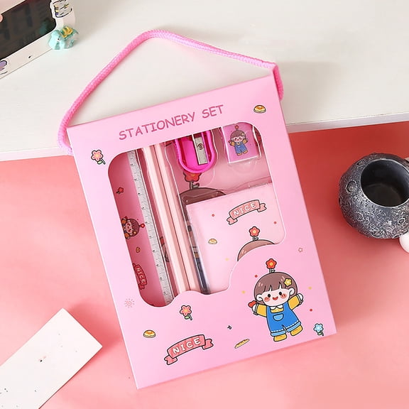 DAILIHIVE Pencil Set,Stationery six Piece Set,Kindergarten Drawing And ketching Supplies,Include Fun Pencils,Ruler,Eraser,harpeners and Notebook,Ideal Office stuff,For Your Family Youngster