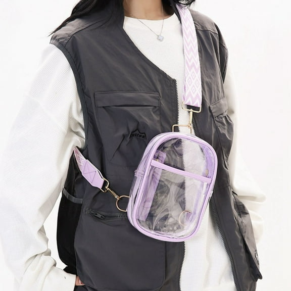 DAILIHIVE Small Backpack for Women,Small Backpack Men,Mini Backpack,Transparent PVC Shoulder Crossbody Bag Style Trend Casual PVC Small Shoulder Chest Bag Beach Crossbody Bag,For Sports,Saunter