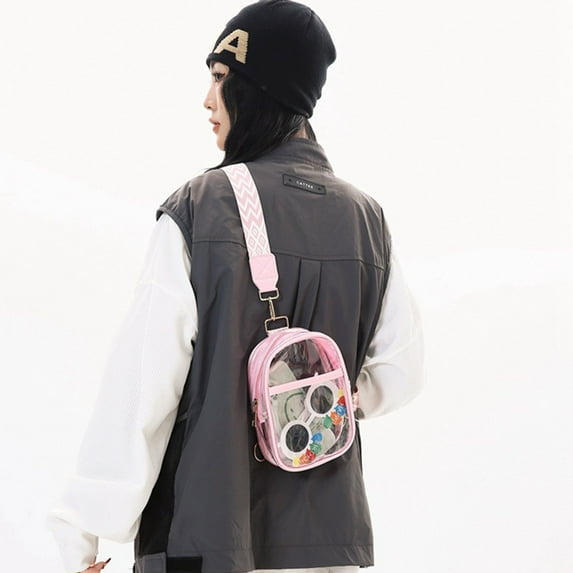DAILIHIVE Small Backpack for Women,Small Backpack Men,Mini Backpack,Transparent PVC Shoulder Crossbody Bag Style Trend Casual PVC Small Shoulder Chest Bag Beach Crossbody Bag,For Sports,Saunter