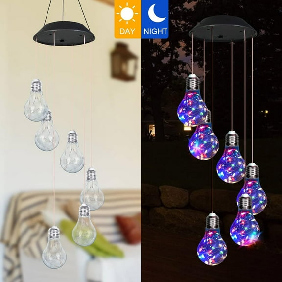 DAILIHIVE Solar Outdoor Lights Waterproof,Solar Yard Lights;Outdoor,New Solar Bulb LED Wind Chime Courtyard Lamps Decorating Gardens,Courtyards,Halls,Trees,Living Rooms,And Bedrooms