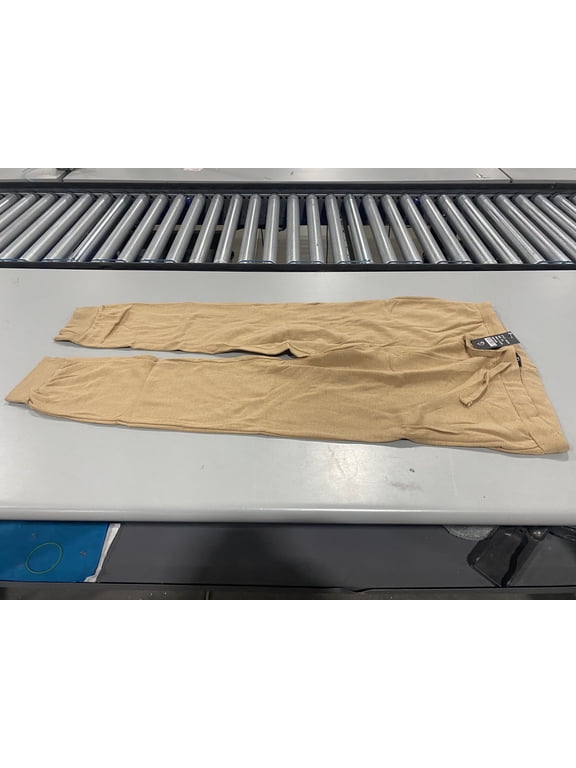 DAILY THREAD MEN FRENCH TERRY CASUAL JOGGER SWEATPANTS ELASTIC SIZE: 2XL - KHAKI