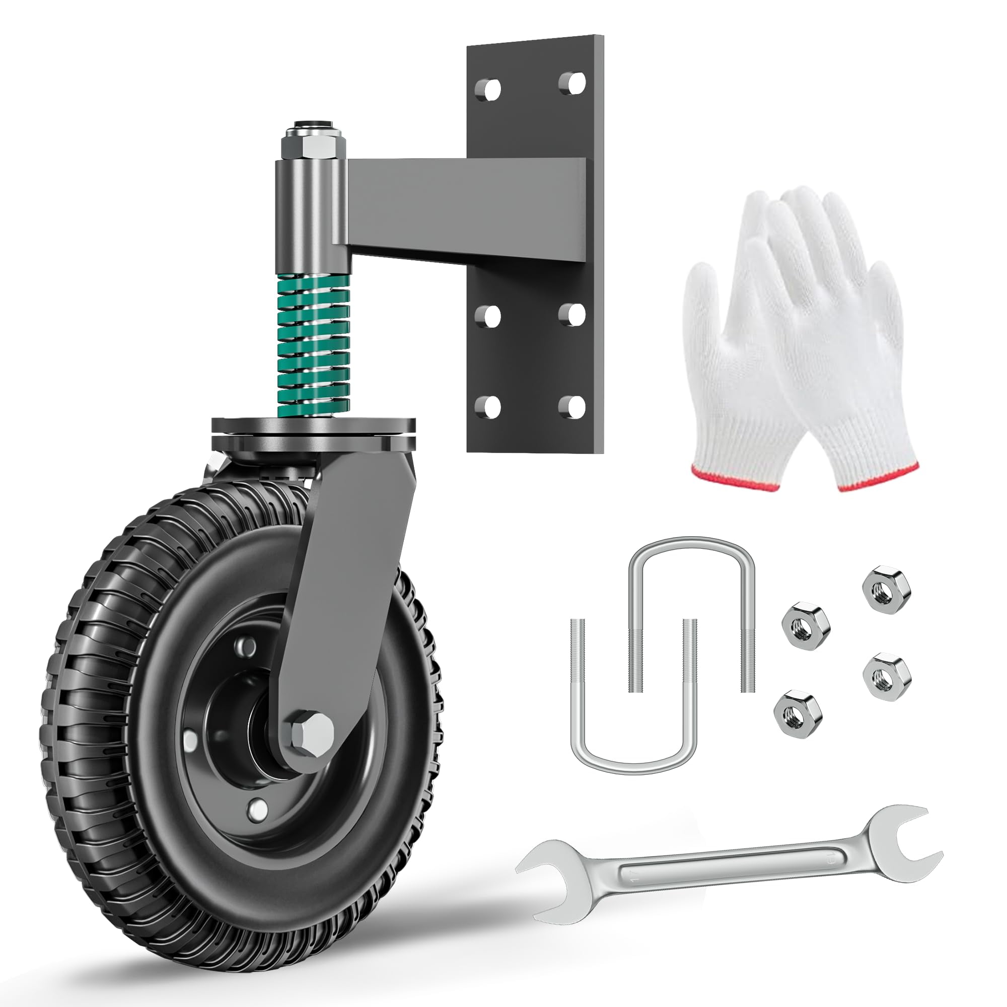 DAILYLIFE Gate Wheel, Heavy Duty 8-Inch Spring-Loaded Gate Wheels for ...