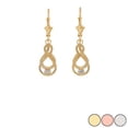 thumbnail image 1 of DAINTY DIAMOND DOUBLE INFINITY KNOT EARRINGS IN GOLD (YELLOW/ROSE/WHITE) :  Rose Gold  14K, 1 of 1