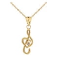 thumbnail image 1 of DAINTY DIAMOND TREBLE CLEF HEART MUSIC NOTE PENDANT NECKLACE IN GOLD (YELLOW/ROSE/WHITE) :  14K  Pendant with 16" chain, 1 of 1