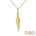 thumbnail image 1 of DAINTY FEATHER PENDANT NECKLACE IN GOLD (YELLOW/ROSE/WHITE) :  10K  Pendant with 20" chain, 1 of 1