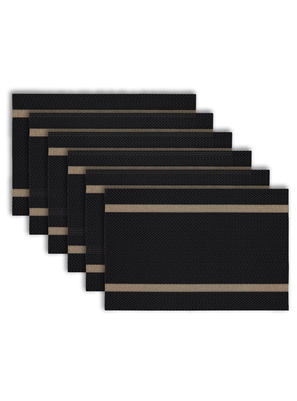 Dainty Home Set of 6 Placemats | Elegant and Durable | 12x18 in PVC Non-Slip Washable Place Mats | Tear-Resistant Heat | Resistant Placemats