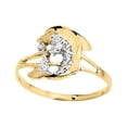 thumbnail image 1 of DAINTY YELLOW GOLD CZ DOLPHIN RING :  14K  9.50, 1 of 1