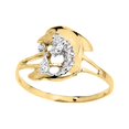 thumbnail image 1 of DAINTY YELLOW GOLD CZ DOLPHIN RING :  14K  9.75, 1 of 1