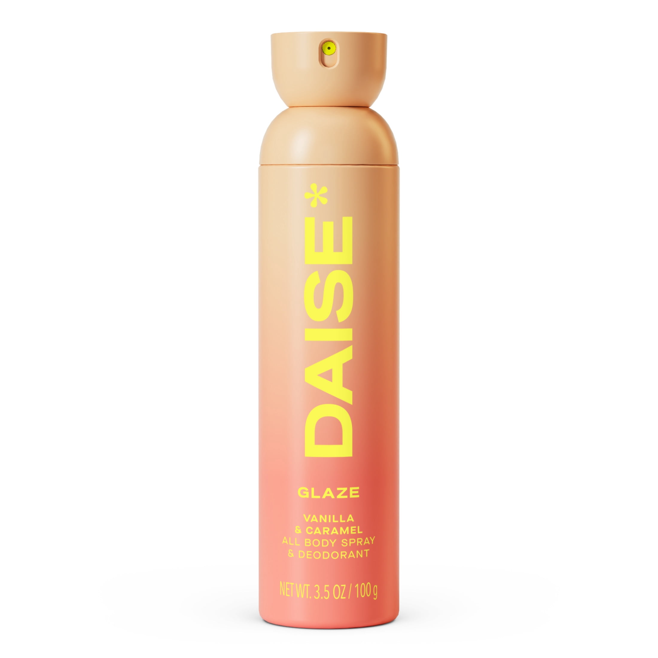 DAISE All Body Spray & Deodorant in Glaze, Vanilla & Caramel for 24hr Freshness, 3.5 oz / 100 g